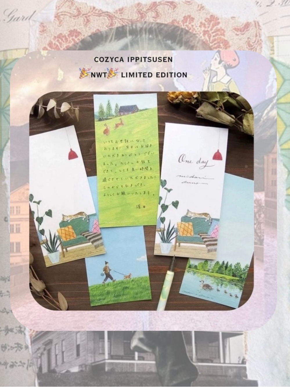 🎉🎉Cozyca Ippitsusen Japanese Aesthetic Memo Pad Cat, Home illustration